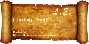 Liszkay Ernő névjegykártya