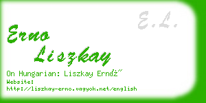 erno liszkay business card
